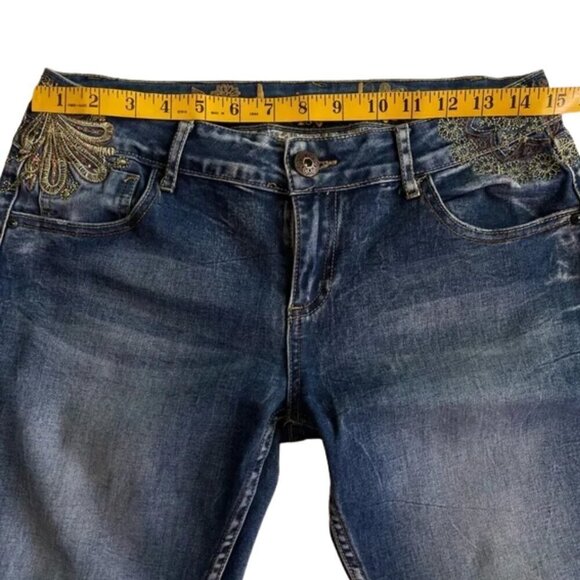 Rare Desigual Exotic Denim Jeans Women's Size 28 - Picture 11 of 12